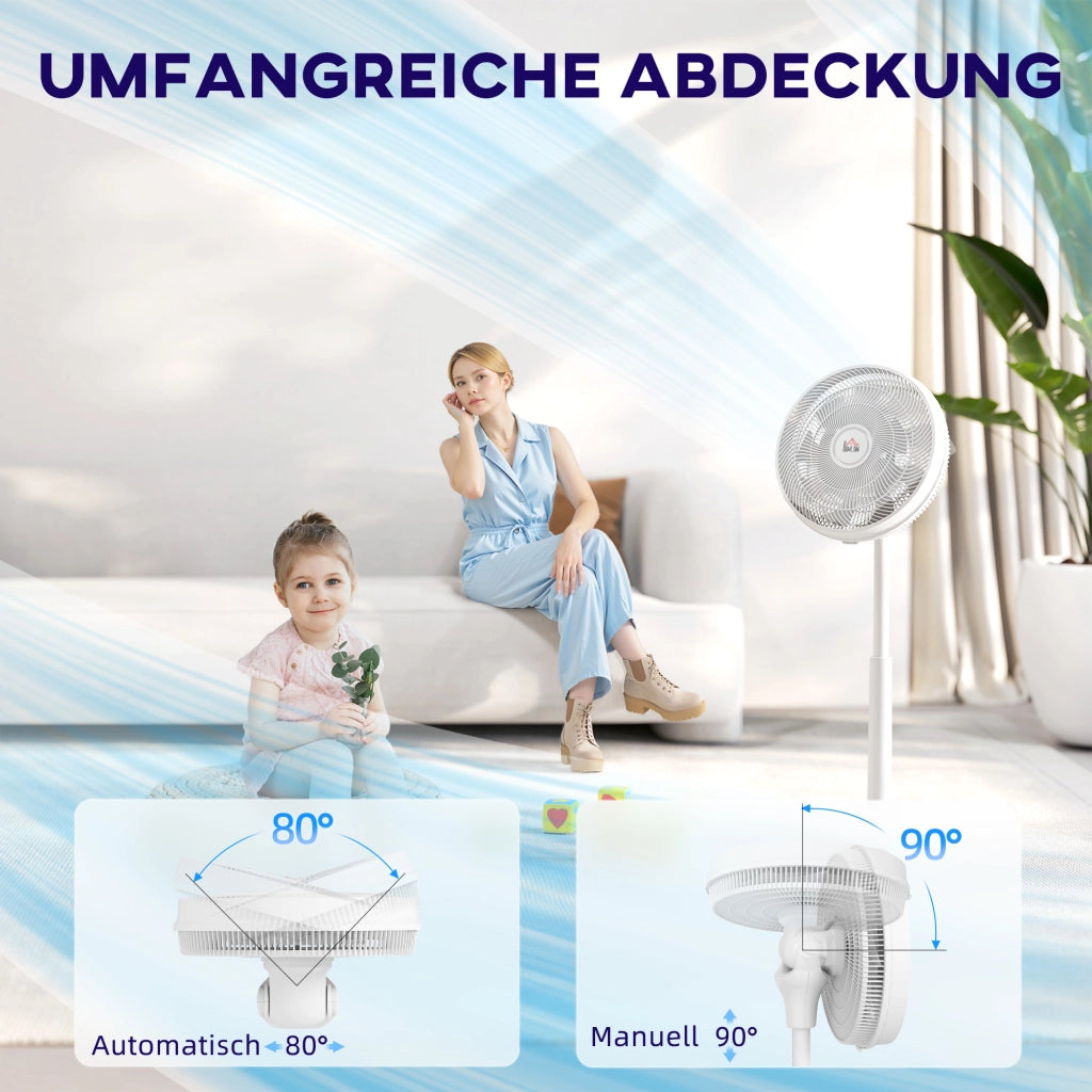 Ventilatore 3 Modi LED Oscillante ¨C zephmum ¨C Plastica Bianco