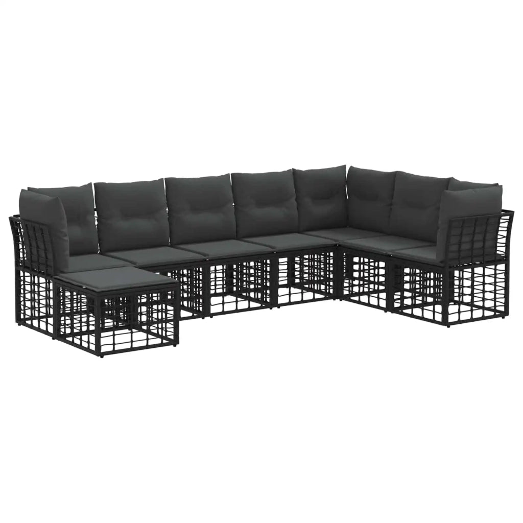 Set di divani da esterno Nero Poliestere 3437533