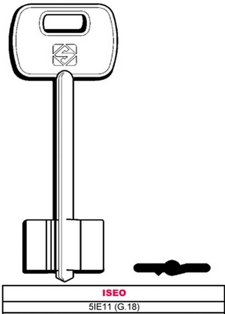 chiave a doppia mappa 5ie11 (g.vas 0) iseo cod:ferx.vit26626