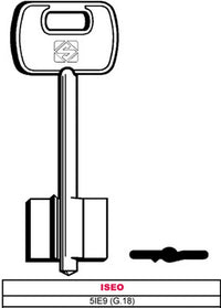 chiave a doppia mappa 5ie9 (g.vas 5) iseo cod:ferx.vit10632