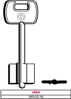 chiave a doppia mappa 5ie9 (g.vas 5) iseo cod:ferx.vit10632