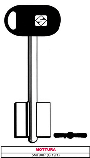 chiave a doppia mappa 5mt9bp (g.vat 6) mottura cod:ferx.vit26625