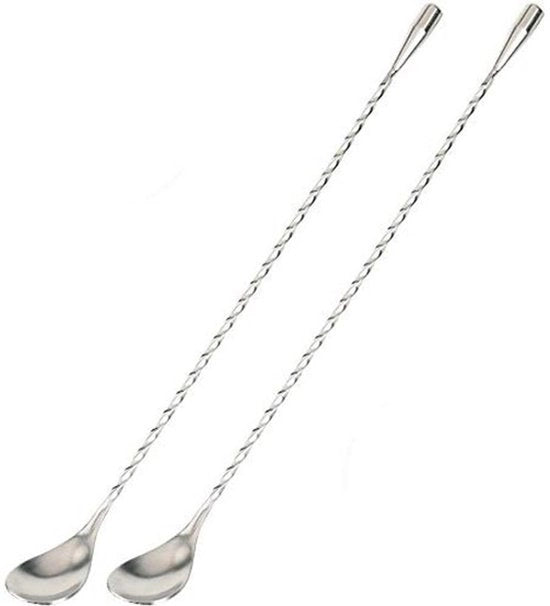 Menglepel 30 cm - Cocktaillepel in acciaio inossidabile - Shaker a spirale per bar - Adatto per bevande - Resistentente al lavastoviglie - Alta resistenza - Leva da bar