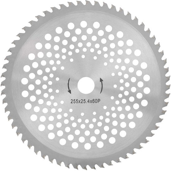 Lama circolare per sega da giardino a 60 denti in acciaio per alta velocità - 255 x 254 x 60 T - argento - 255mm.