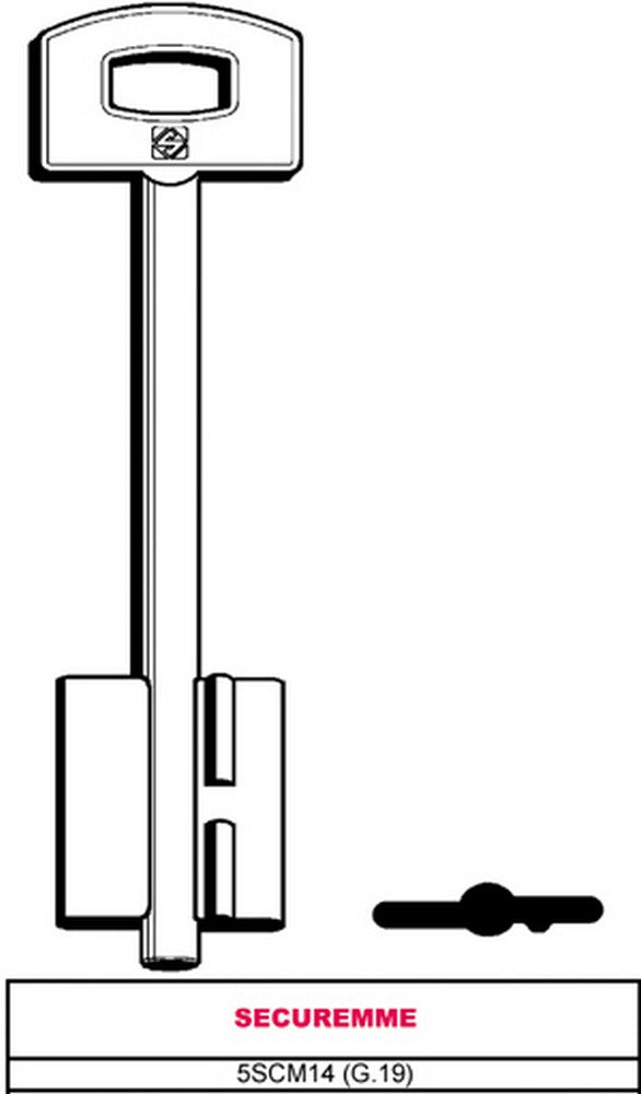 chiave a doppia mappa 5scm14 (g.vat 0) securemme cod:ferx.vit28605