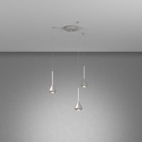 Lampadario Moderno Aygo Metallo Color Alluminio 3 Luci Gu10