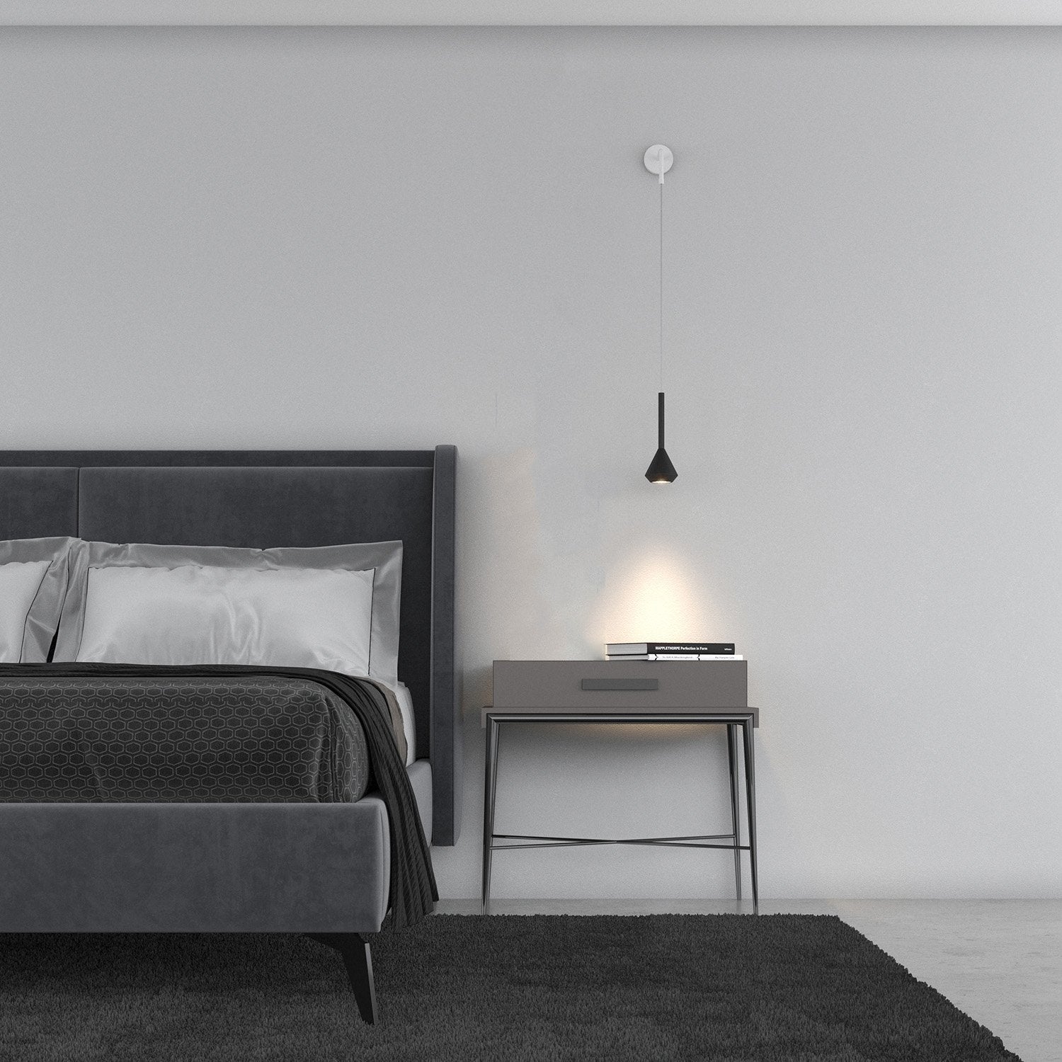 Applique Moderna Aygo Metallo Bianco E Nero 1 Luce Gu10