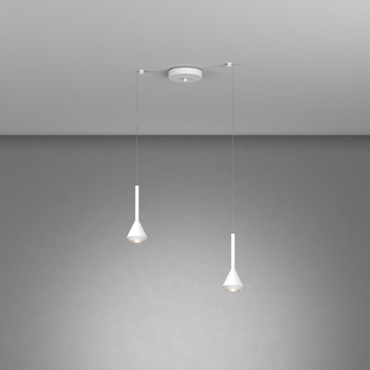 Lampadario Moderno Aygo Metallo Bianco 2 Luci Gu10