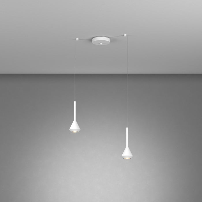 Lampadario Moderno Aygo Metallo Bianco 2 Luci Gu10