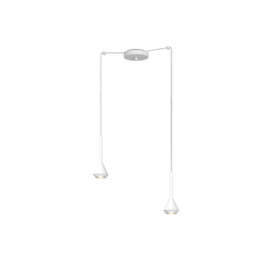 Lampadario Moderno Aygo Metallo Bianco 2 Luci Gu10