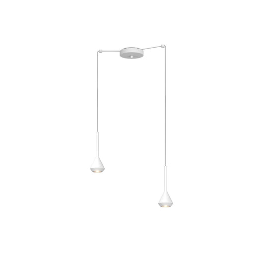 Lampadario Moderno Aygo Metallo Bianco 2 Luci Gu10