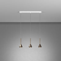 Lampadario Moderno Rettangolare Aygo Metallo Bianco E Bronzo 3 Luci Gu10