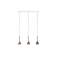 Lampadario Moderno Rettangolare Aygo Metallo Bianco E Bronzo 3 Luci Gu10