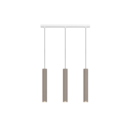 Lampadario Moderno Aygo Rettangolare Metallo Bianco E Sabbia 3 Luci Gu10