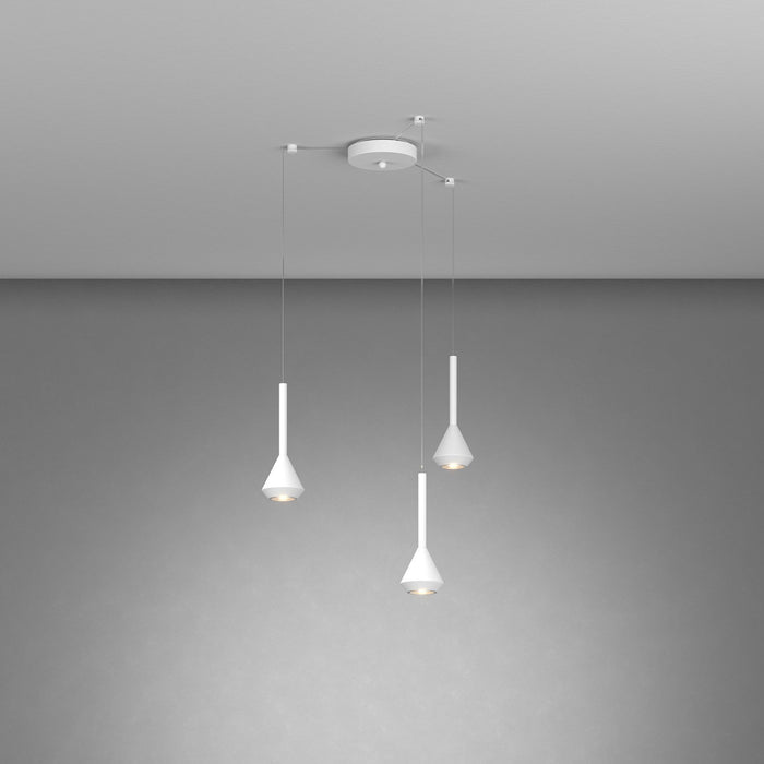 Lampadario Moderno Aygo Metallo Bianco 3 Luci Gu10