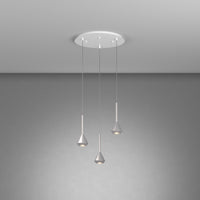 Lampadario Moderno Aygo Metallo Bianco E Alluminio 3 Luci Gu10