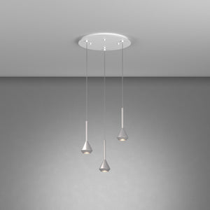 Lampadario Moderno Aygo Metallo Bianco E Alluminio 3 Luci Gu10