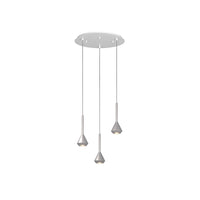 Lampadario Moderno Aygo Metallo Bianco E Alluminio 3 Luci Gu10