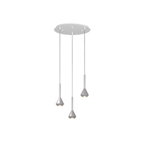Lampadario Moderno Aygo Metallo Bianco E Alluminio 3 Luci Gu10
