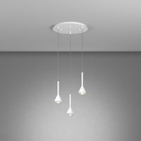 Lampadario Moderno Tondo Aygo Metallo Bianco 3 Luci Gu10