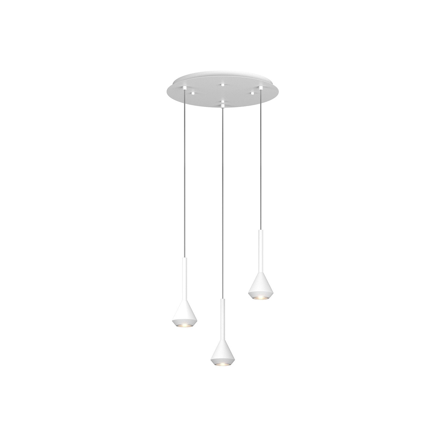 Lampadario Moderno Tondo Aygo Metallo Bianco 3 Luci Gu10