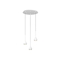 Lampadario Moderno Tondo Aygo Metallo Bianco 3 Luci Gu10