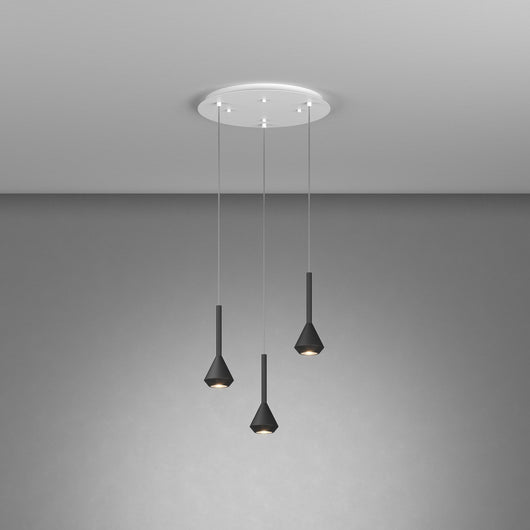 Lampadario Moderno Aygo Metallo Bianco E Nero 3 Luci Gu10