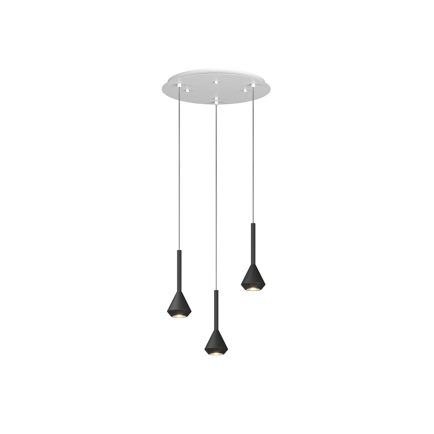 Lampadario Moderno Aygo Metallo Bianco E Nero 3 Luci Gu10
