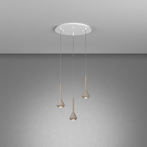 Lampadario Moderno Aygo Metallo Bianco E Sabbia 3 Luci Gu10