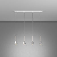 Lampadario Moderno Aygo Metallo Bianco E Alluminio 4 Luci Gu10