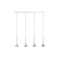 Lampadario Moderno Aygo Metallo Bianco E Alluminio 4 Luci Gu10