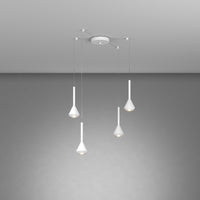 Lampadario Moderno Aygo Metallo Bianco 4 Luci Gu10