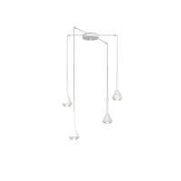 Lampadario Moderno Aygo Metallo Bianco 4 Luci Gu10