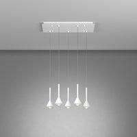 Lampadario Moderno Aygo Rettangolare Metallo Bianco 5 Luci Gu10