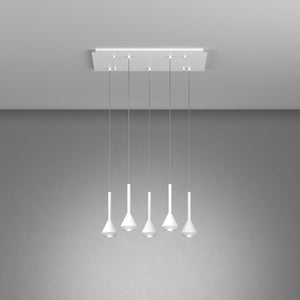 Lampadario Moderno Aygo Rettangolare Metallo Bianco 5 Luci Gu10