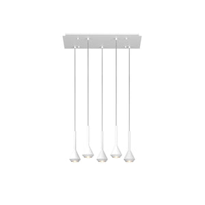 Lampadario Moderno Aygo Rettangolare Metallo Bianco 5 Luci Gu10