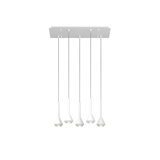 Lampadario Moderno Aygo Rettangolare Metallo Bianco 5 Luci Gu10