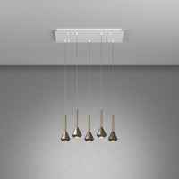 Lampadario Moderno Aygo Metallo Bianco E Bronzo 5 Luci Gu10