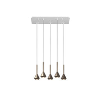 Lampadario Moderno Aygo Metallo Bianco E Bronzo 5 Luci Gu10
