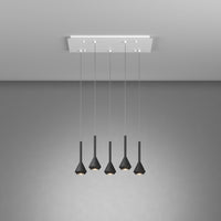 Lampadario Moderno Aygo Metallo Bianco E Nero 5 Luci Gu10