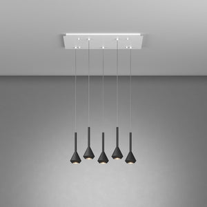 Lampadario Moderno Aygo Metallo Bianco E Nero 5 Luci Gu10