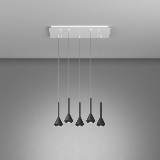 Lampadario Moderno Aygo Metallo Bianco E Nero 5 Luci Gu10