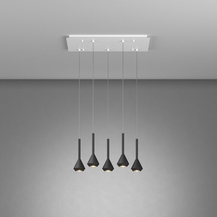 Lampadario Moderno Aygo Metallo Bianco E Nero 5 Luci Gu10