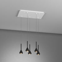 Lampadario Moderno Aygo Metallo Bianco E Nero 5 Luci Gu10