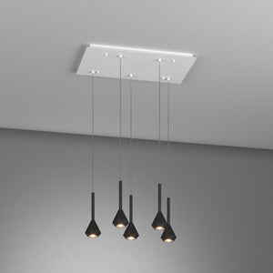 Lampadario Moderno Aygo Metallo Bianco E Nero 5 Luci Gu10