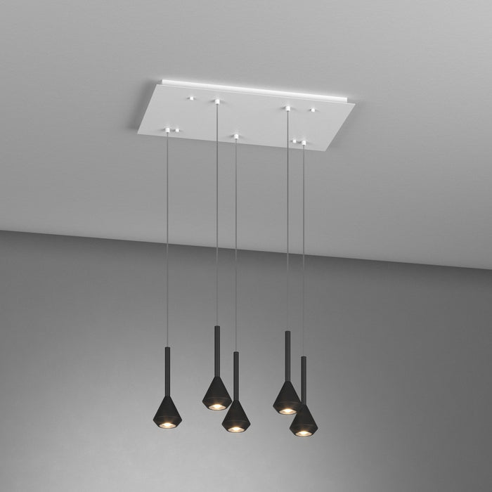 Lampadario Moderno Aygo Metallo Bianco E Nero 5 Luci Gu10