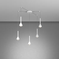 Lampadario Moderno Aygo Metallo Bianco 5 Luci Gu10