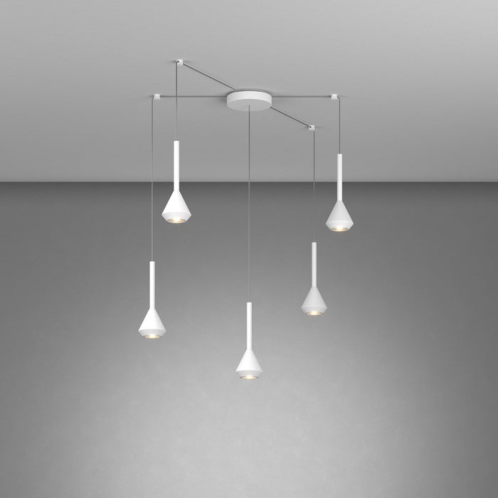 Lampadario Moderno Aygo Metallo Bianco 5 Luci Gu10