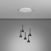 Lampadario Moderno Aygo Metallo Bianco Nero 5 Luci Gu10