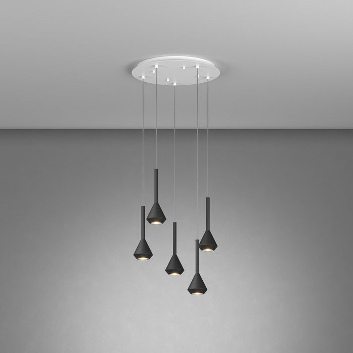 Lampadario Moderno Aygo Metallo Bianco Nero 5 Luci Gu10